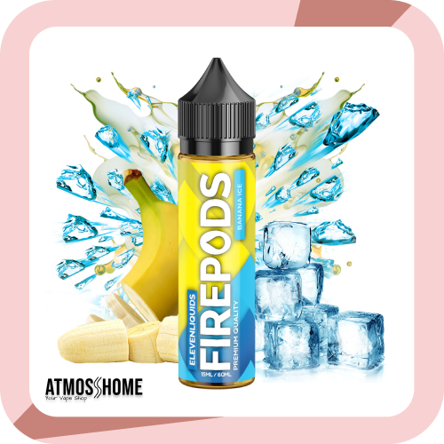 Υγρά αναπλήρωσης ηλεκτρονικού τσιγάρου ηλεκτρονικά τσιγάρα Βόλου Firepods by Eleven Liquids Flavor Shot Banana Ice 15/60ml