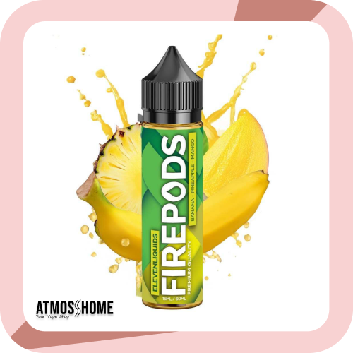Υγρά αναπλήρωσης ηλεκτρονικού τσιγάρου ηλεκτρονικά τσιγάρα Βόλου Firepods by Eleven Liquids Flavor Shot Banana Pineapple Mango 15/60ml