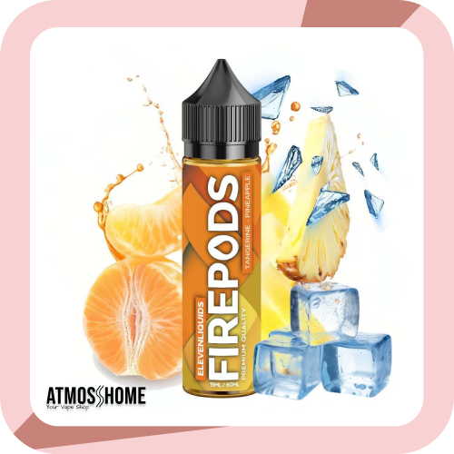 Υγρά αναπλήρωσης ηλεκτρονικού τσιγάρου ηλεκτρονικά τσιγάρα Βόλου Firepods by Eleven Liquids Flavor Shot Tangerine Pineapple Ice 15/60ml