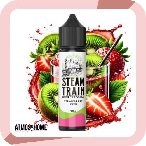 Υγρά αναπλήρωσης ηλεκτρονικού τσιγάρου Steam Train Disposable Edition Strawberry Kiwi 20/60ml