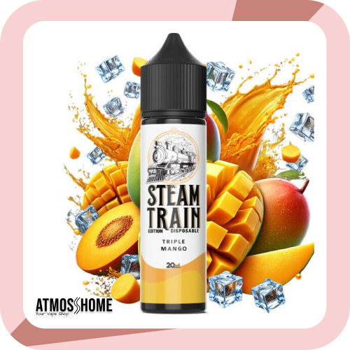 Υγρά αναπλήρωσης ηλεκτρονικού τσιγάρου Steam Train Disposable Edition Triple Mango 20/60ml