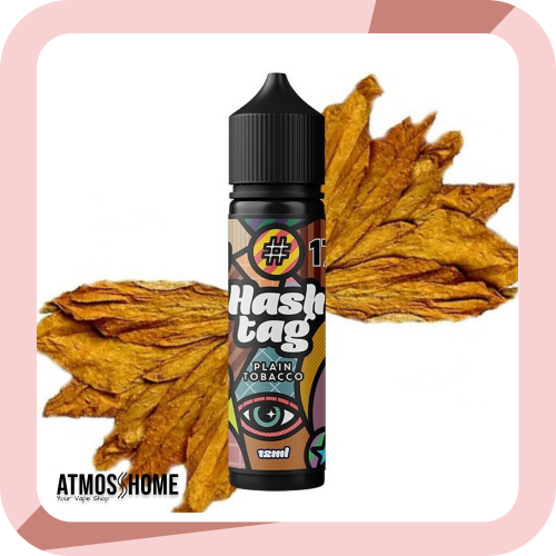 Υγρά αναπλήρωσης ηλεκτρονικού τσιγάρου ηλεκτρονικά τσιγάρα Βόλου Hashtag Plain Tobacco 12ml/60ml